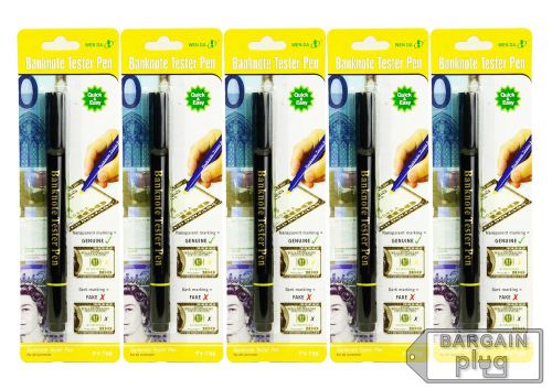(5 Pack) Counterfeit Money Detector Pen Marker Fake Dollar Bill Currency Check