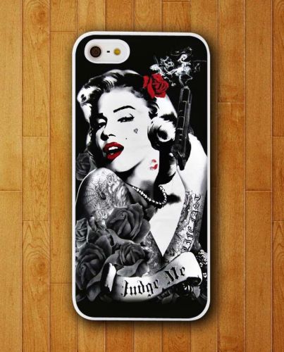 New Marilyn Monroe Flower Rose Tattoo Case cover For iPhone and Samsung