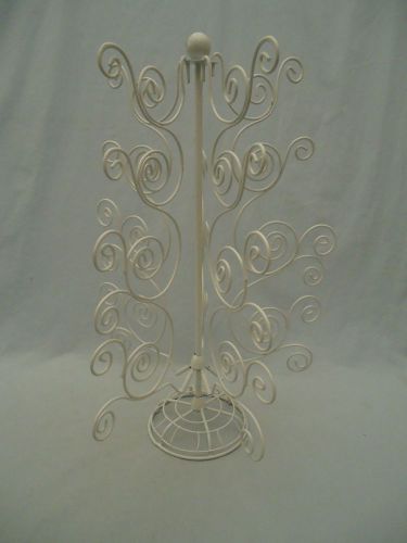 Ornament Jewelry Necklace Display Rack Stand Tree White 5 Removable Arms 15&#034;