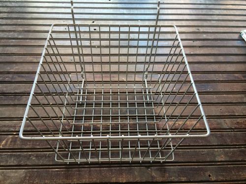 Square Metal Retail Wire SlatGrid Grid Slatwall Pegboard Chrome Basket 11&#034; X 8&#034;