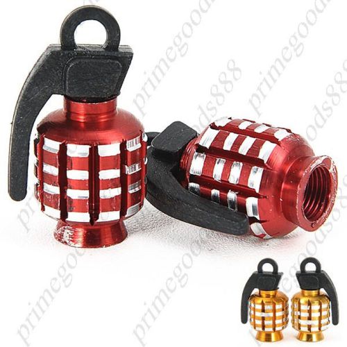 4 Universal Grenade Car Motorcycle Tire Valve Caps Cover Deal Free Shipping Gold