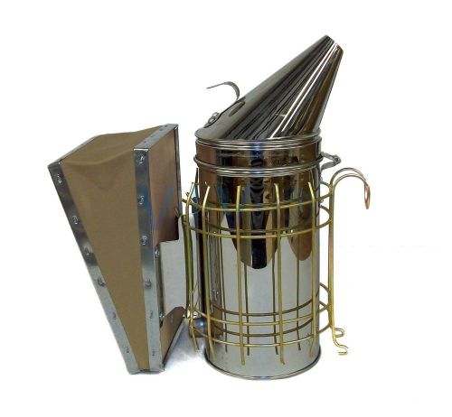 New bee hive smoker stainless steel w/heat shield beekeeping equipment from vivo for sale