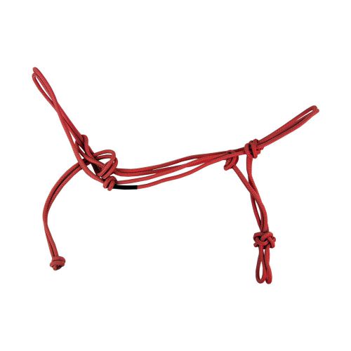 Pnw select 1/4&#034; charity rope horse halter - red for farmaid for sale