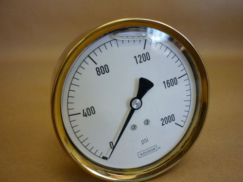 Noshok brass liquid filled gauge 0-2000 psi, 4&#034; diameter new for sale