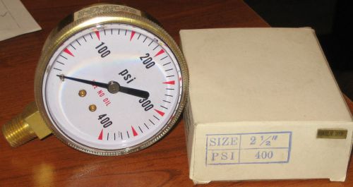 (4) ansi gas regulator gauge :   2.5 inch  :  400 psi : new in box for sale