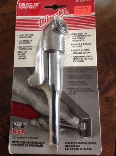 Milwaukee 48-32-2100 OFF-SET Power Screwdriver Head (missing thumb release)