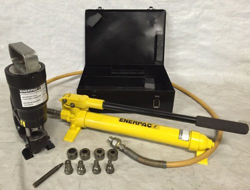 Enerpac sp-35 hydraulic punch, 10k psi pump inc., set, stp-35h, knockout punch for sale