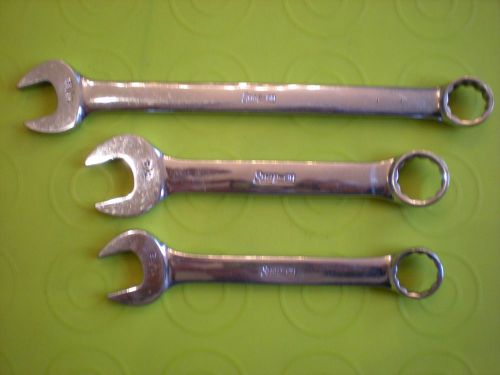 SNAP-ON Tools 3 Piece Standard Combination ‘12 Point’ Wrenches / Lot