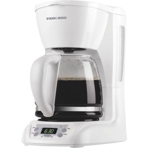 Black &amp; decker 12 cup programmable sneak-a-cup coffeemaker-wht 12-cup coffee mak for sale