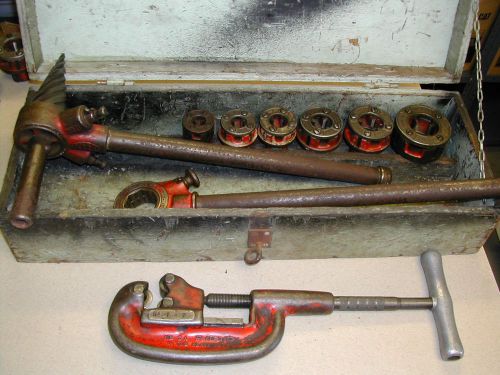 Ridgid 0-r pipe threader die set reamer cutter ratchet 1/8 1/4 3/8 1/2 3/4 &amp; 1&#034; for sale
