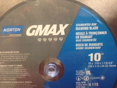 Norton gmax walk behind diamond blade, 10&#034; for sale