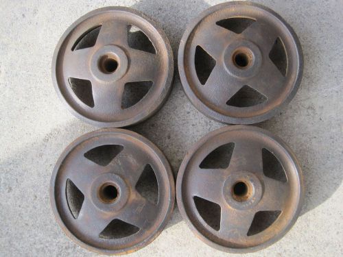 4 Antique Cast Iron 4 Spoke Scale Wheels for Hit Miss Engine Cart,5.5&#034;x1.5&#034; old