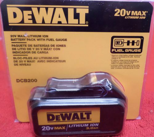 NEW DeWalt 3.0 Ah, 20V Max Lithium-Ion Battery Pack DCB200 Genuine w/ Fuel Gauge