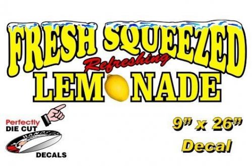 Fresh squeezed lemonade 9&#039;&#039;x26&#039;&#039; decal for food stand - concession trailer for sale