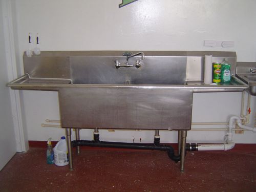 Commercial stainless steel 2 compartment sink *no reserve* 87&#034; for sale