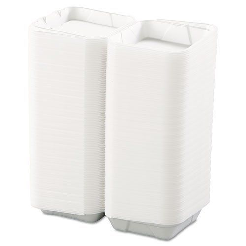 Boardwalk 0107 Snap-it Foam Hinged Lid Containers, 1-comp, 8 X 8 X 3, White,