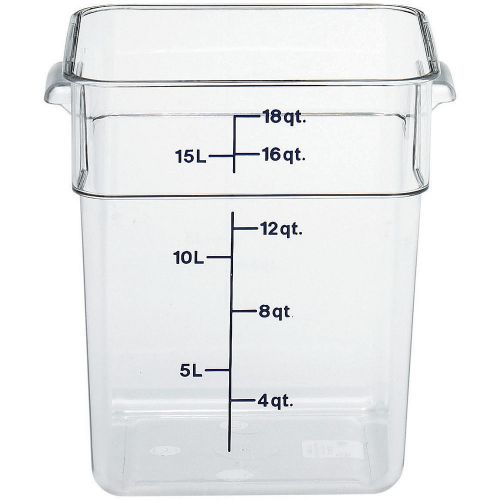 Cambro 18 qt. camsquare food storage containers, 6pk clear 18sfscw-135 for sale