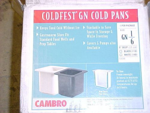 Cambro 66CF Cold Fest Cold Pan 1/6x6&#034; Black NIB