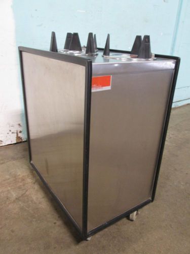 &#034; A M F &#034; S.S. MOBILE HEATED 6 1/2 &#034; TRIPLE PLATE DISPENSER/CARRIER/CART ON CASTERS