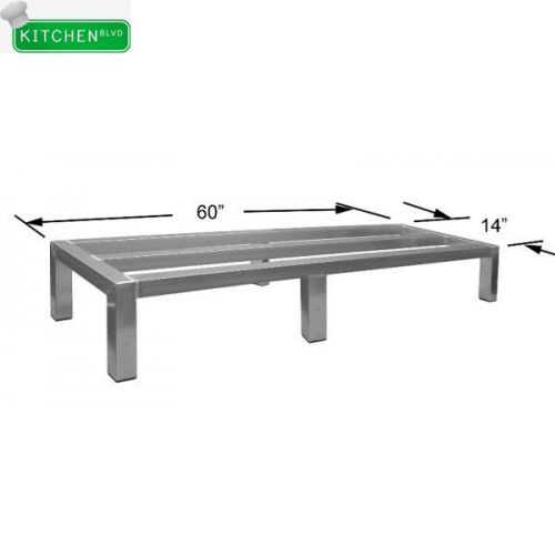 Heavy Duty All Welded Aluminum Dunnage Rack 14&#034;W x 60&#034;L x 8&#034;H