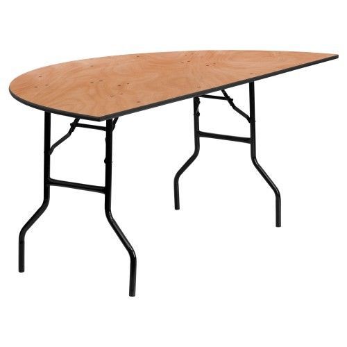 Flash Furniture YT-WHRFT72-HF-GG 72&#039;&#039; Half-Round Wood Folding Banquet Table