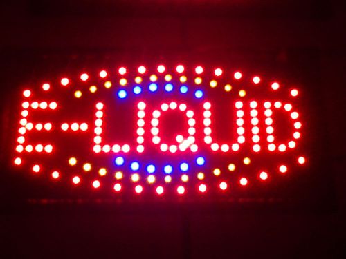 LED Sign &#034;E-liquid&#034; like Neon Bright  19&#034;x10&#034; vapor tobacco smoke E- cigarette