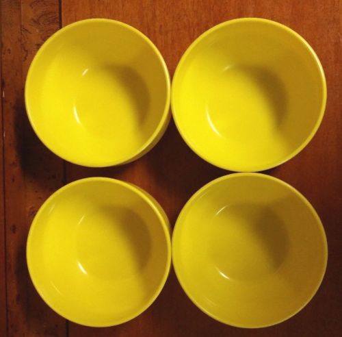 Set of 4 Dallas Ware Yellow 4.5&#034; Plastic Bowls *USED*