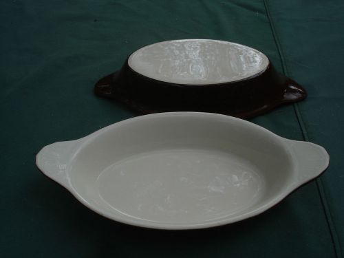 CASSEROLE OVAL BROWN BOTTOM COOKING AND SERVING DISH