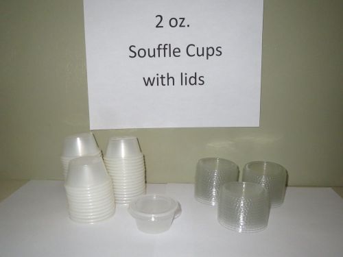 100 Souffle, Shot, Dixie, Portion Disposable Cups with 100 lids COMBO 1 and 2 oz