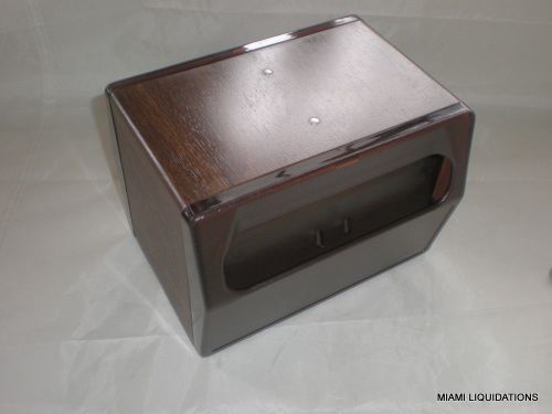 Table Top Napkin Dispenser Holder Traex 5516-12 Walnut Holds 90 Folded Napkins