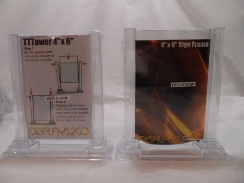 Tttower46 clear table tent menu frames 4&#034; x 6&#034; new lot of 25 displays2go for sale
