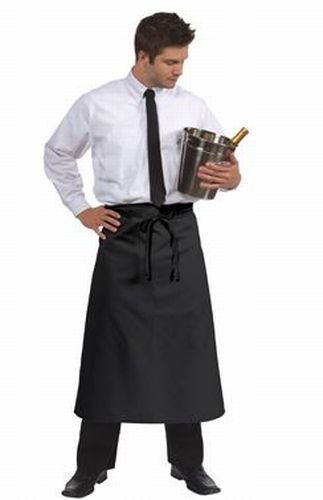 FAME Full Bistro APRON F24 Patch Pocket waiter restaurant wait staff black new