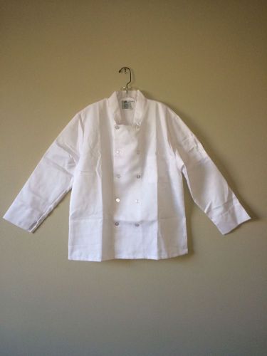 New XLarge Chef Coat Uniform  White 10 Buttons Unisex 70% polyester, 30% cotton