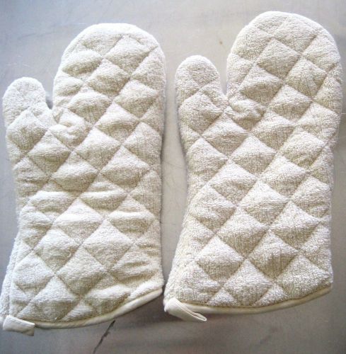 Oven Mitts/ Gloves 13&#034;, New, Terry Cloth, Commercial Grade, up to 450F  2pc