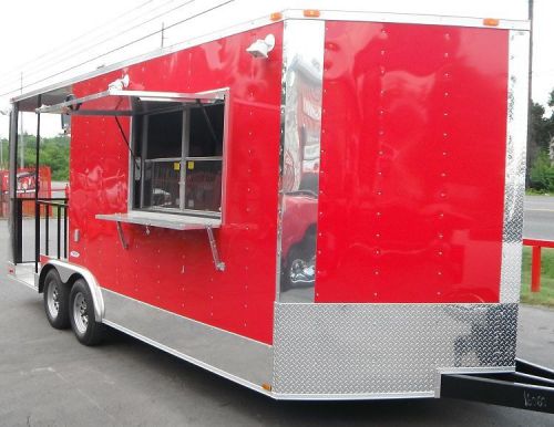 Concession trailer 8.5&#039;x20&#039; red - bbq smoker vending food for sale