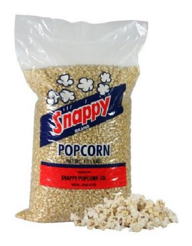 New 50 pounds snappy white kernel popcorn 4 - 12.5 lb. bags/case *smaller husks* for sale