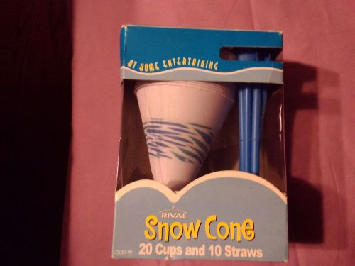 SNOW CONE CUPS &amp; STRAWS ! Box of 19 CUPS AND 9 STRAWS!