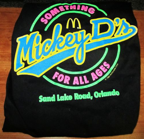 VINTAGE McDONALD&#039;S T-SHIRT SAND LAKE ROAD, ORLANDO 1992 MICKEY D&#039;S MINT NOT WORN