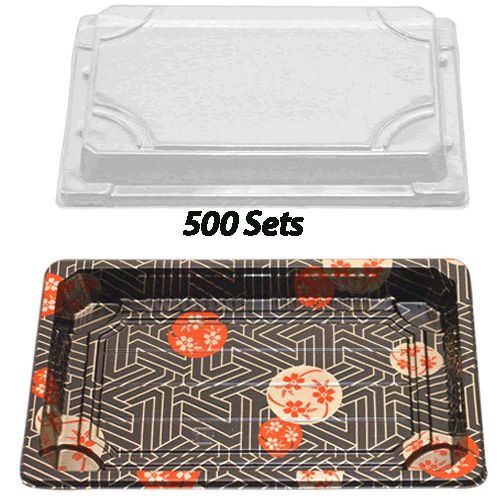 Sushi Container w/Lid 7.3&#034; x 5&#034; (500 Sets) Plastic Sushi Box/Takeout/To Go
