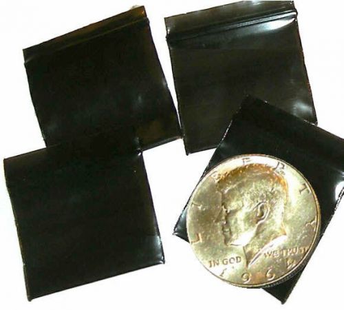 200 mini ziplock bags Black 1.25 x 1 inch Apple reclosable baggies 12510