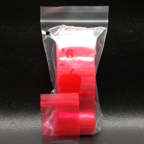 100 Ziplock Bags Red Apple 1 1/2 x 1 1/2 Jewelry Bag 1515