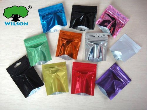 100 PCS color zipper bags zip lock bags reclosable TOP zipper Bottom feed pouch