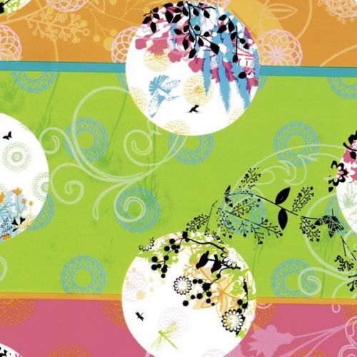 Floral Earth, butterflies, stripe Gift Wrapping Paper, Counter Roll, 500mm x 50m