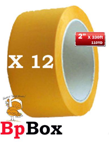 12 sealing tape 2&#034; x 330&#039; 110 yard color  orange/ochre 2.0 mil&#039;&#039; for sale