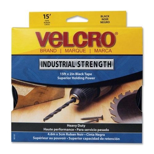 Velcro industrial strength hook and loop tape - 2&#034; wx 15 ft l - 1 roll - black for sale