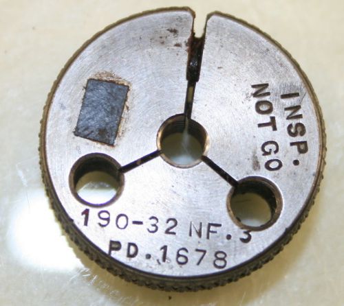.190-32 NF-3 Thread Ring Gage NO GO P.D .1678 Machinist Tool