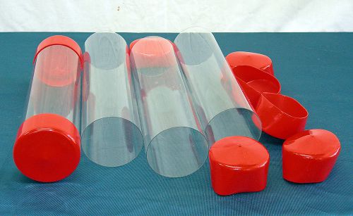 6 Qty. 1.5&#034;  Red Vinyl Caps ONLY For Storage or Shipping Tubes