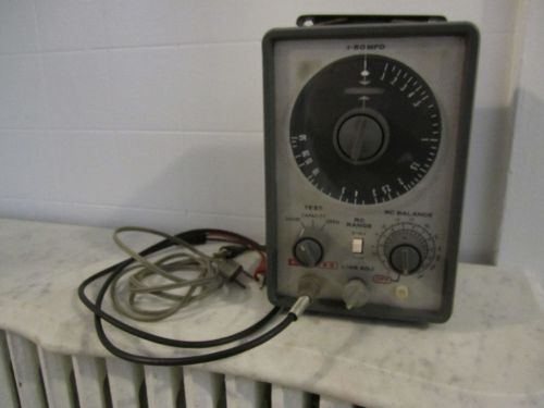 Factory built eico 955 in circuit capacitor tester w/ test lead clips for sale