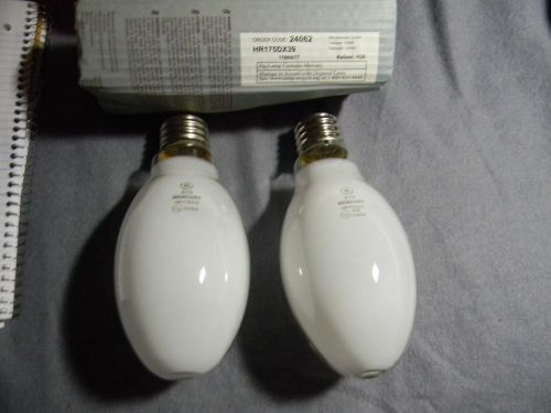 Lot 2 g.e. 175 watt mercury lamp bulbs  hr 175 new old stock for sale