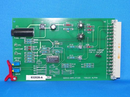 Toolex servo amplifier card 632026 (new) for sale